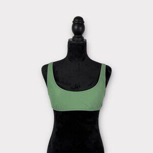 J. Crew Size Medium Heritage scoopneck‎ bikini top NWT Rustic Willow Green BX611